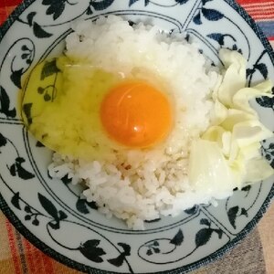 手作り漬物（浅漬け）と卵かけご飯ෆ˚*
